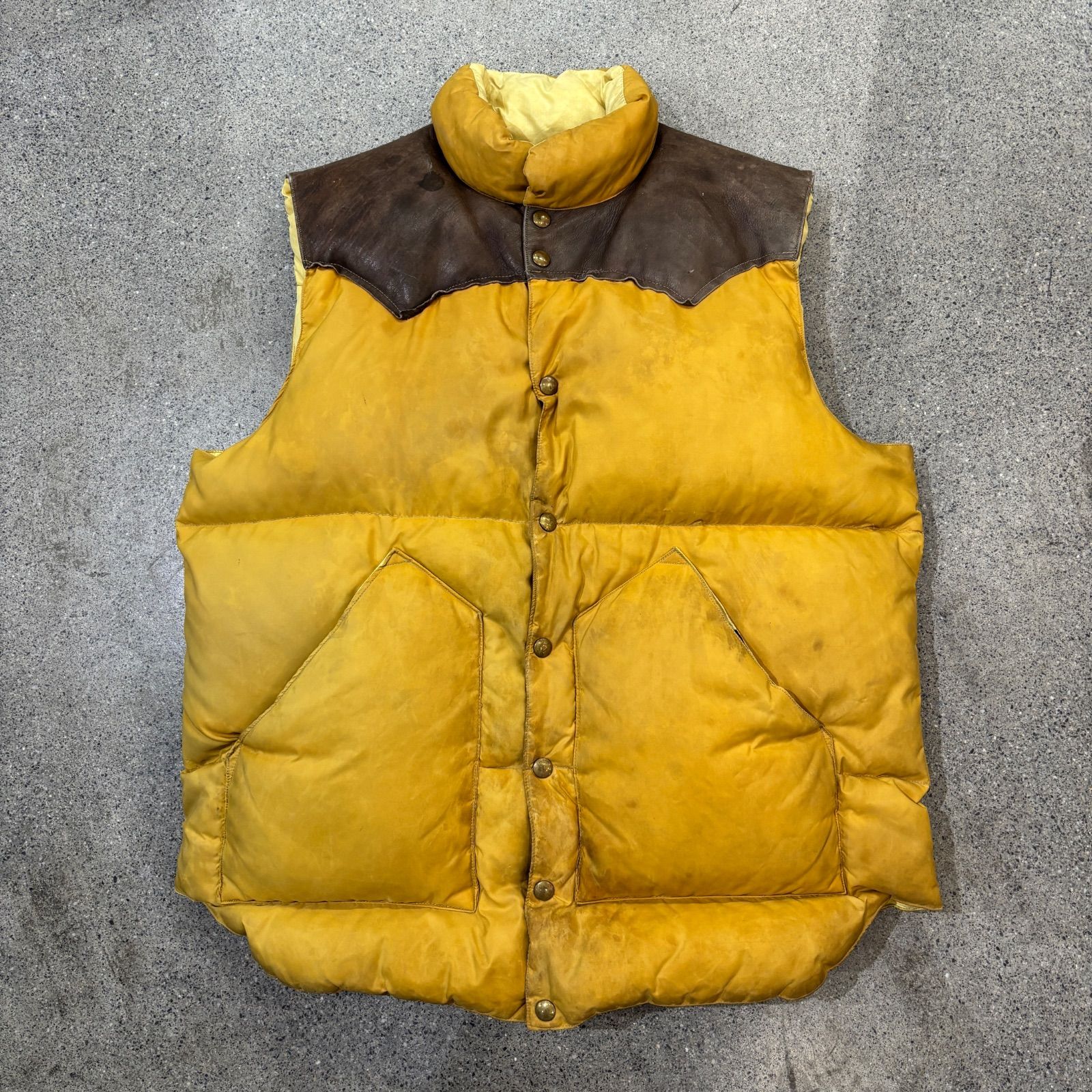 Rocky Mountain Featherbed】70s Leather Down Vest 