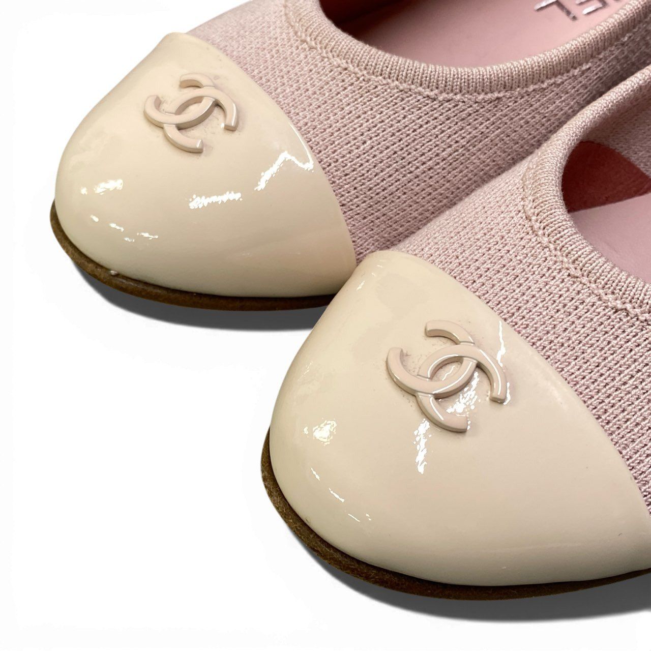 2a23《美品》 CHANEL シャネル ココマーク バレリーナ フラット