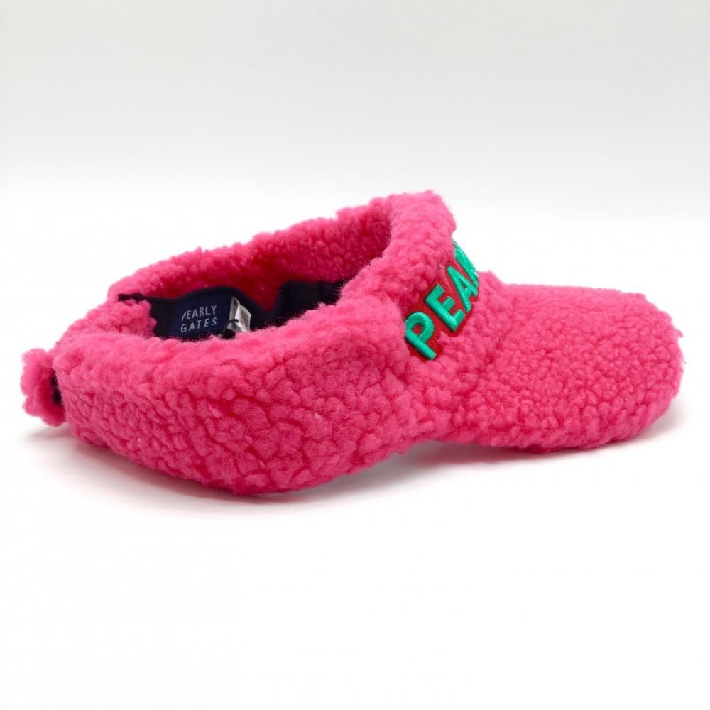 新品】パーリーゲイツ ボアサンバイザー ピンク×ブルーグリーン 汗取り