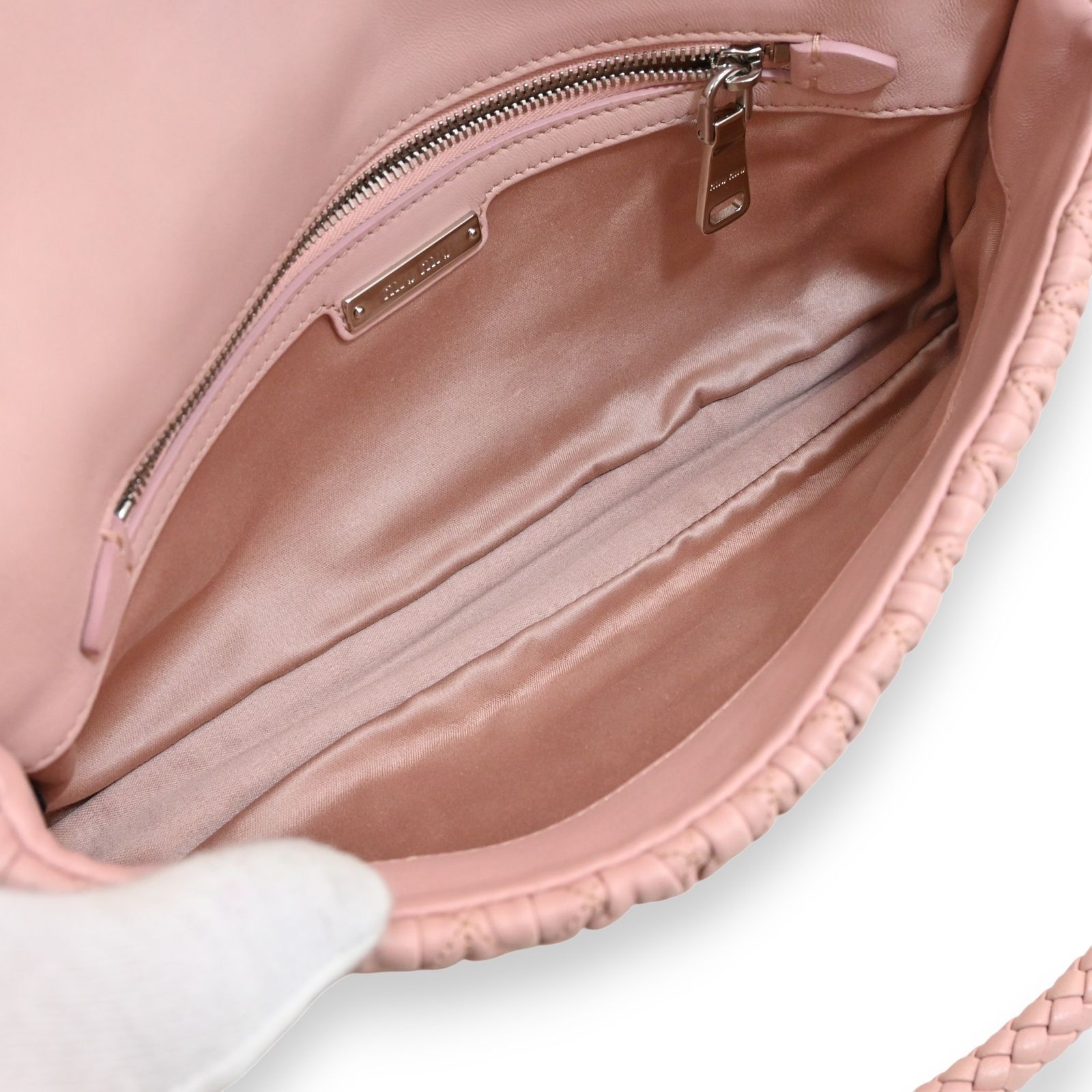 ミュウミュウ マテラッセ ナッパ クリスタル ショルダーバッグ ピンク