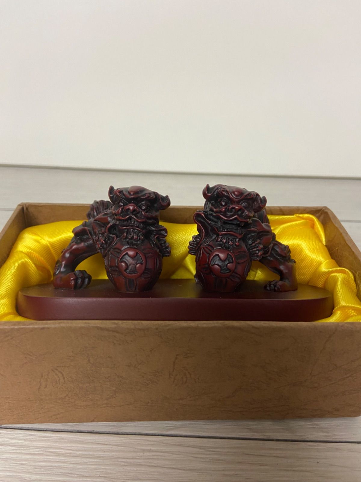 中古 保管品 獅子置物 祥師精品 シーサー 箱付き - メルカリ