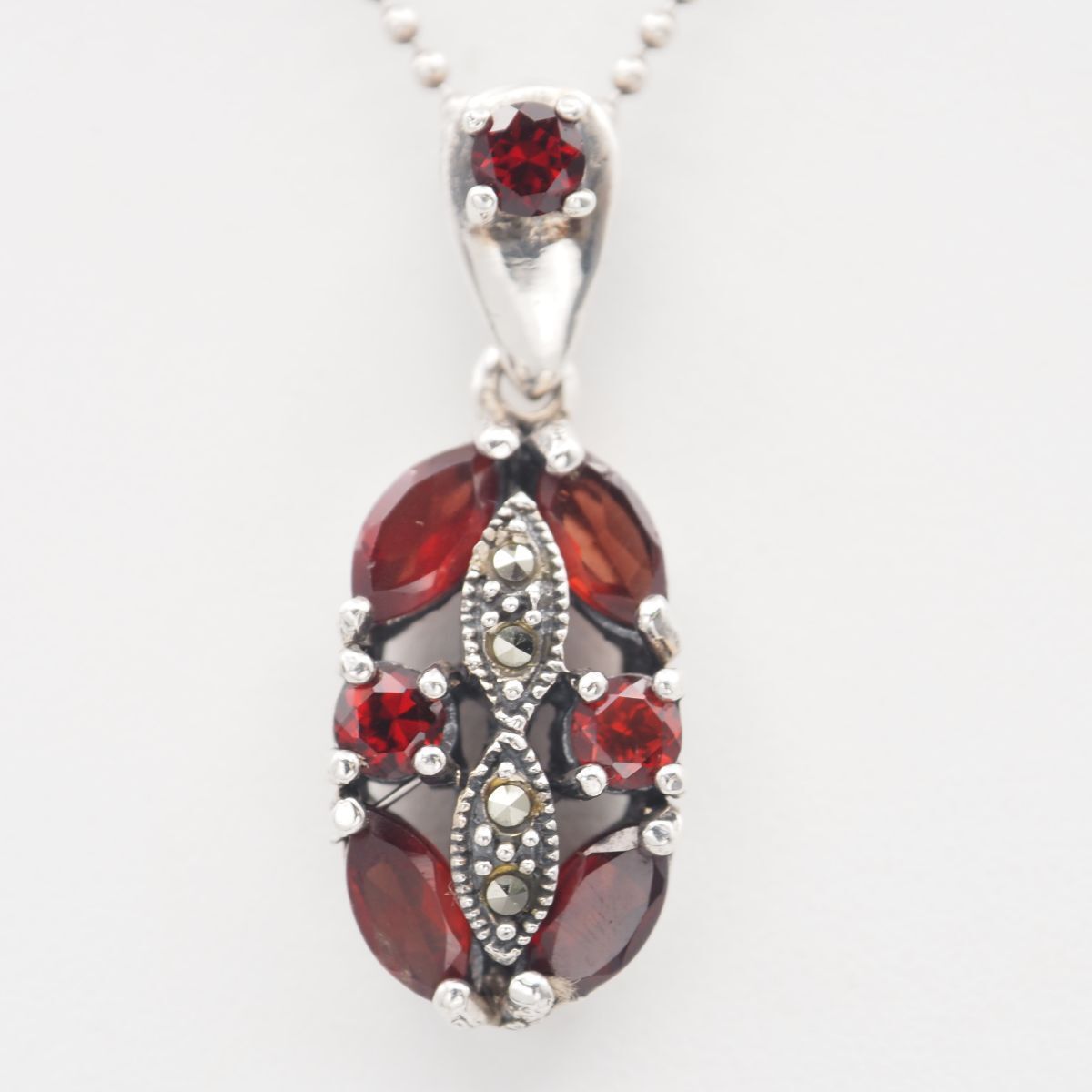 M906 ガーネット マーカサイト マルカジット ペンダント トップ