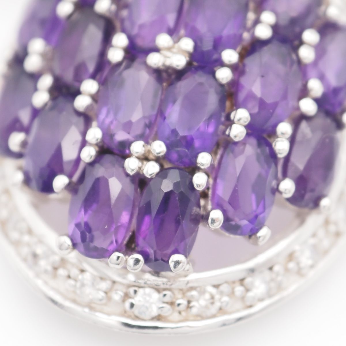 M545 アメジスト ダイヤモンド風 SV 925 F刻印 ペンダント トップ