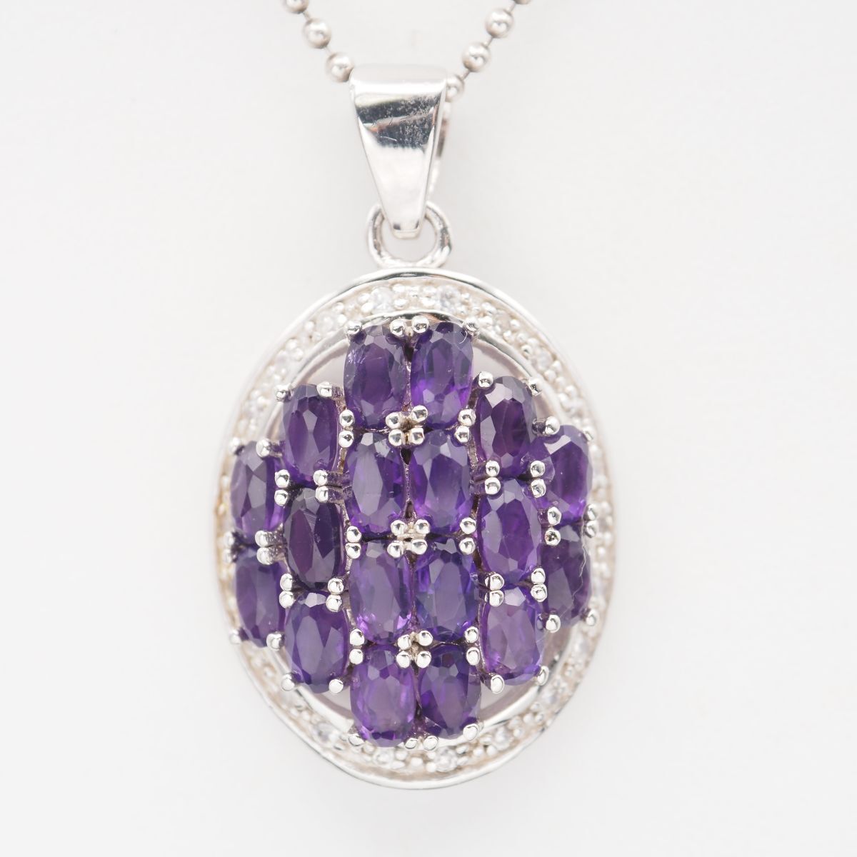 M545 アメジスト ダイヤモンド風 SV 925 F刻印 ペンダント トップ