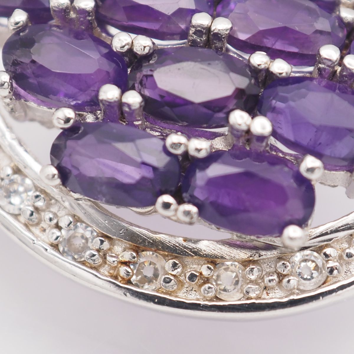 M545 アメジスト ダイヤモンド風 SV 925 F刻印 ペンダント トップ