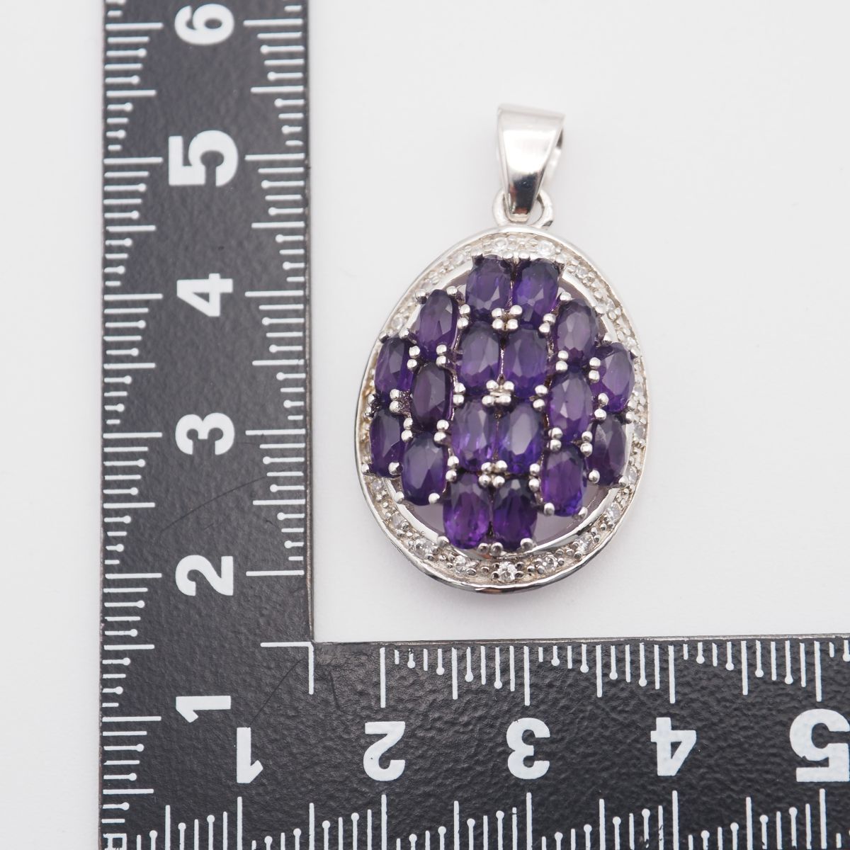 M545 アメジスト ダイヤモンド風 SV 925 F刻印 ペンダント トップ