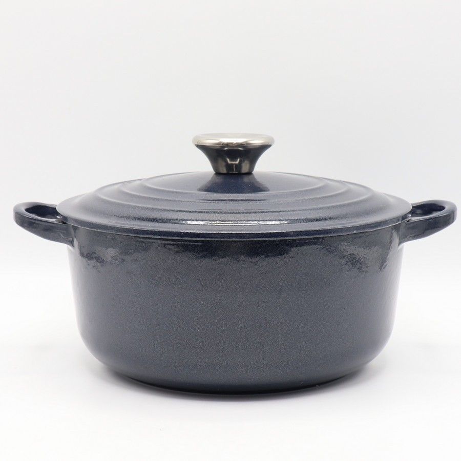 ル クルーゼ ココット ロンド 20 cm ネイビー ホーロー 両手鍋 LE CREUSET 本体
