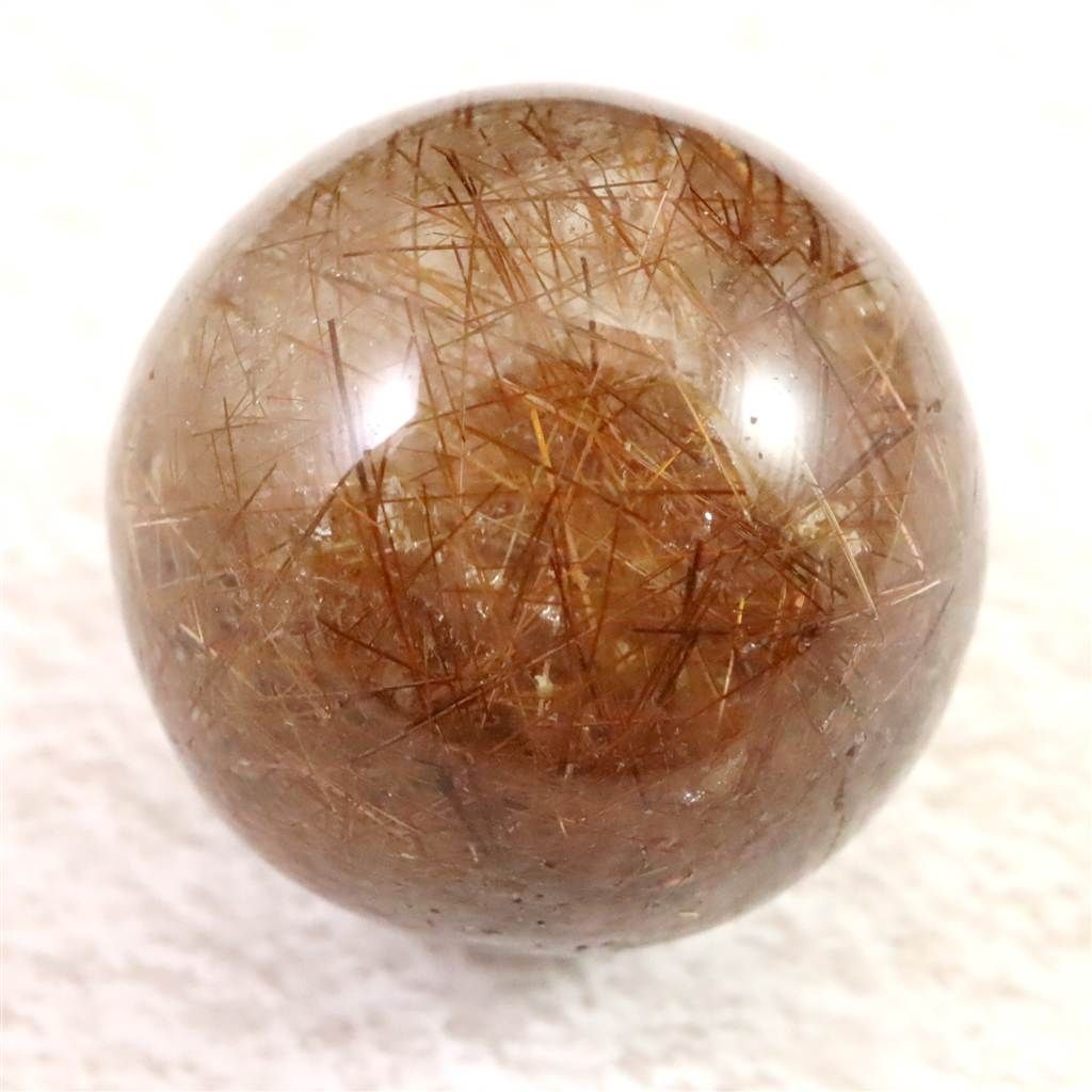 レッドルチルクォーツ　スフィア レッドブロンズルチルクォーツ 25mmスフィア 23.4g 【榎本通商12856