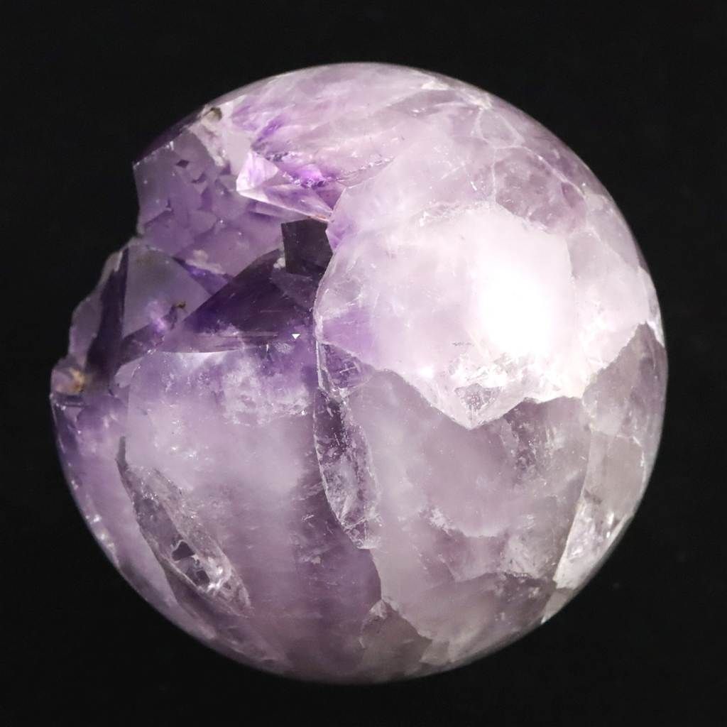 濃い　ピンクアメジスト　笑口　スフィア　丸玉 高品質 ピンクアメジスト 丸玉模様 笑口 フラワーアメジスト スフィア