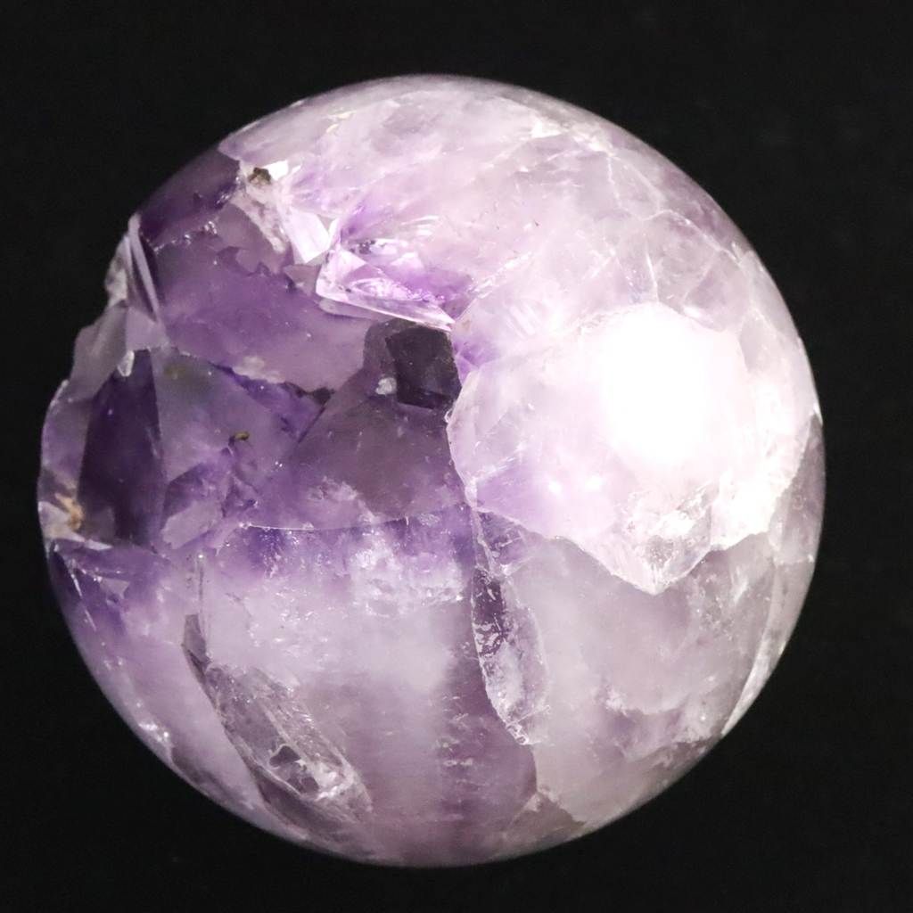  ブラジル産 アメジスト 79mmスフィア 丸玉 笑口 台付 270g 榎本通商72557 食卓小物 置物 インテリア小物