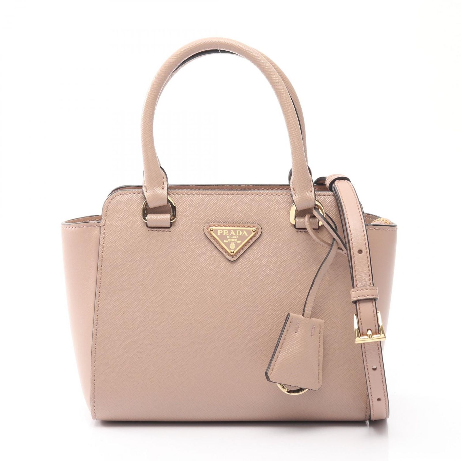 プラダ PRADA ハンドバッグ SAFFIANO ＋ SOFT C ベージュ サフィアーノ 