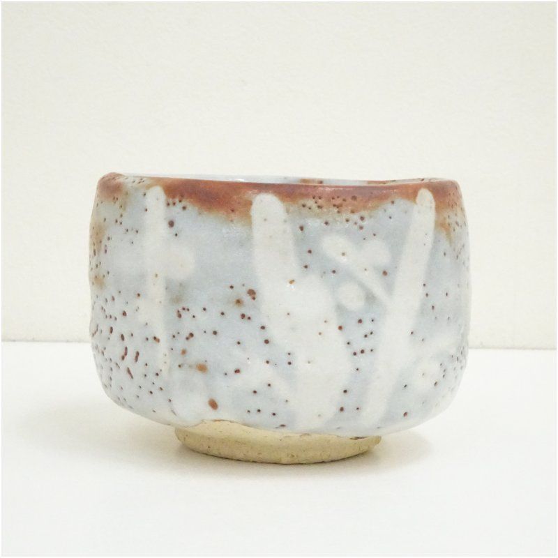 美濃焼 戸松万典造 鼠志野茶碗（共箱） 茶道 抹茶 おしゃれ 抹茶茶碗