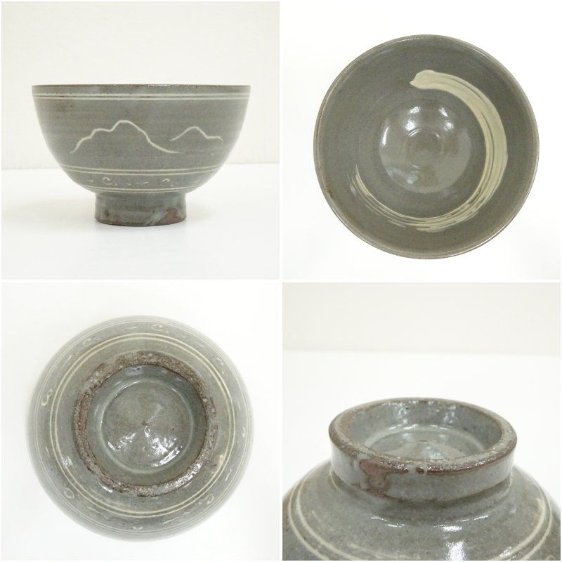 菰山窯 宮田豊造 三島茶碗（共箱） 茶道 抹茶 おしゃれ 抹茶茶碗 抹茶