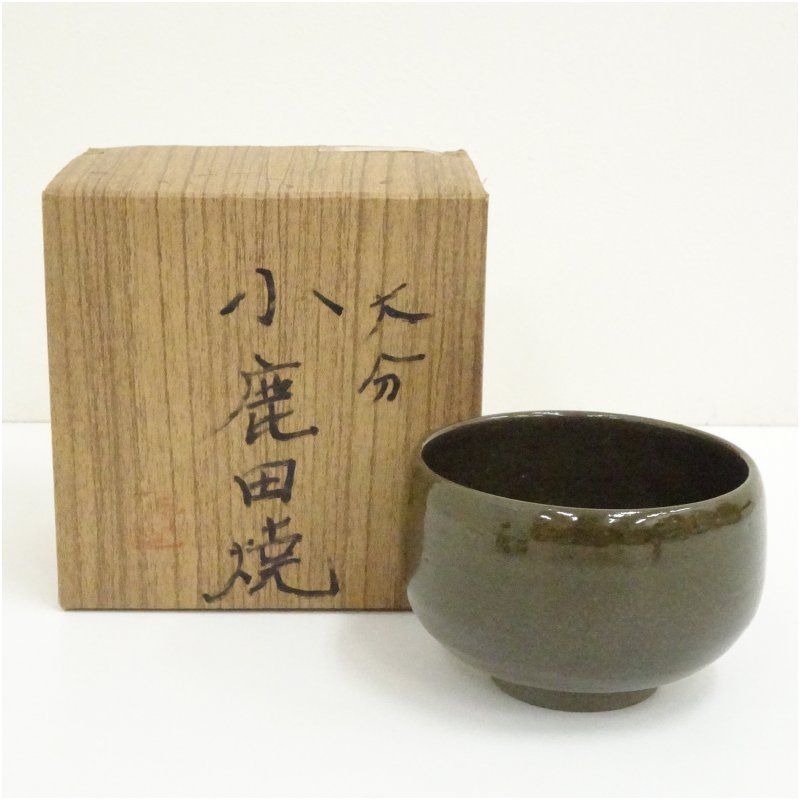 Ｓ９４９　茶碗　『小鹿田焼』『坂本明山 作』　共箱　抹茶碗　茶道具 小鹿田焼茶碗・坂本明山造・共箱 アンティーク、コレクション 工芸品