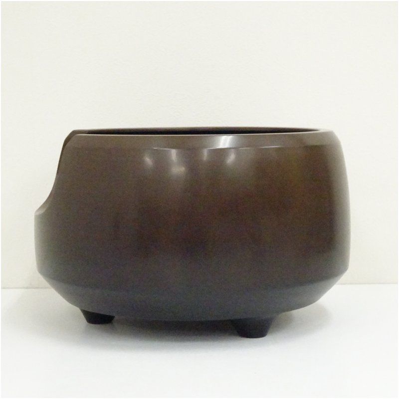 風炉師 昇雲造 唐銅面取風炉（共箱） 茶道 茶道具 おしゃれ 茶器