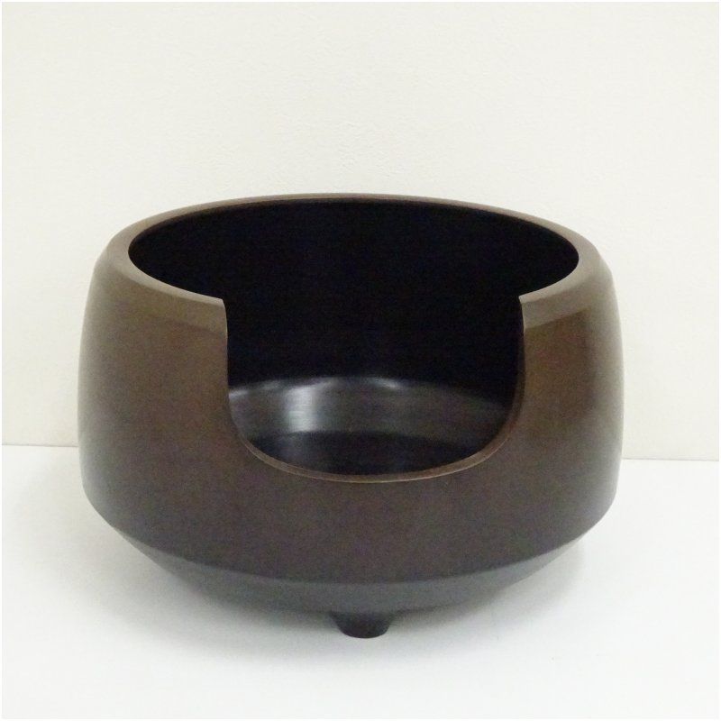 風炉師 昇雲造 唐銅面取風炉（共箱） 茶道 茶道具 おしゃれ 茶器