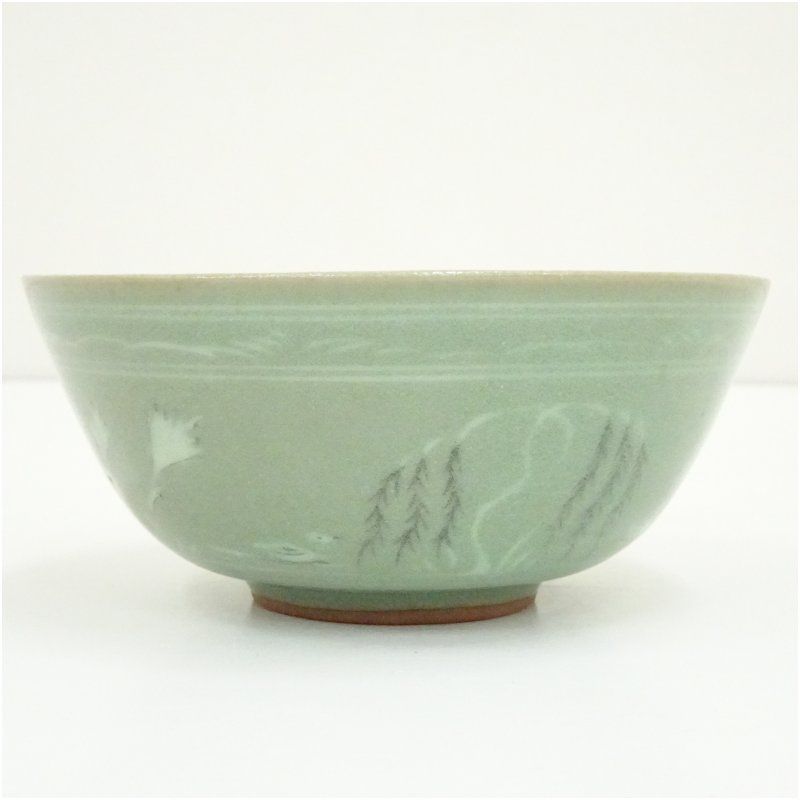 石峰造 高麗青磁茶碗（共箱） 茶道 抹茶 おしゃれ 抹茶茶碗 抹茶碗 和