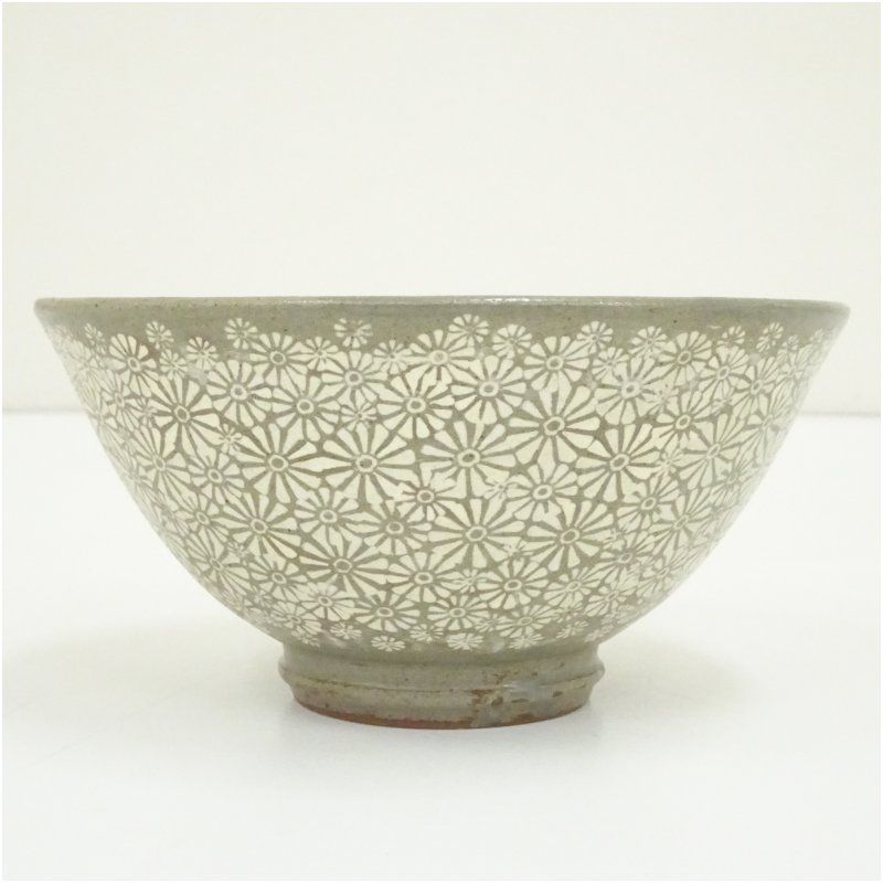 瑞昌窯 柳昌坤造 高麗三島茶碗（共箱） 茶道 抹茶 おしゃれ 抹茶茶碗