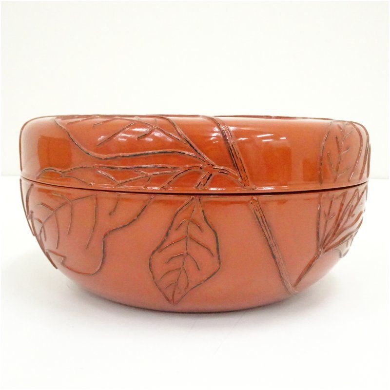 塗師 木村表恵造 乾漆牡丹喰籠（共箱） 和食器 茶器 菓子器 おしゃれ