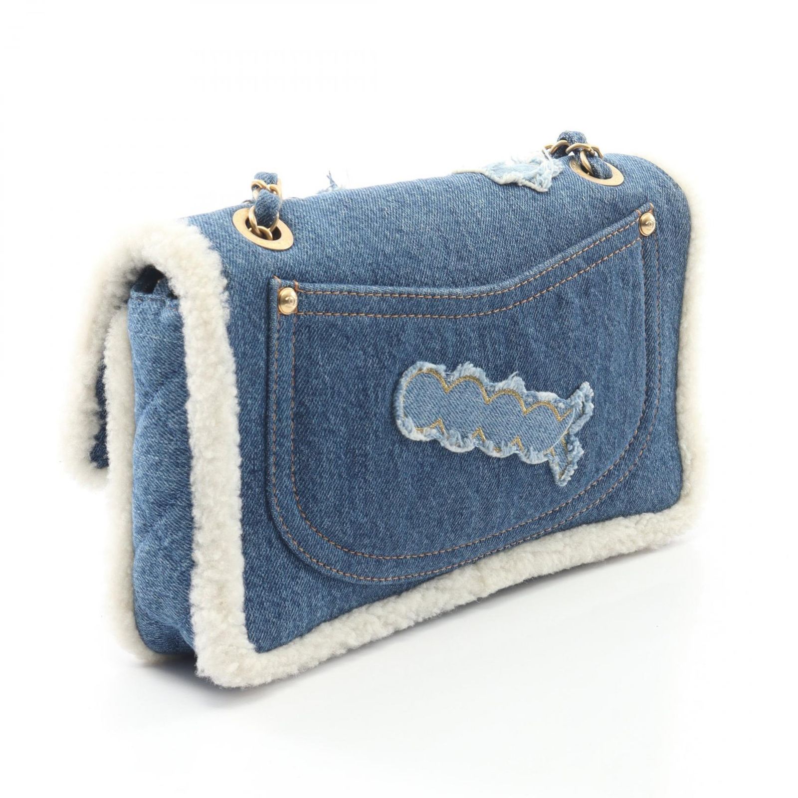 シャネル CHANEL ショルダーバッグ エジプトライン AS0875 デニム
