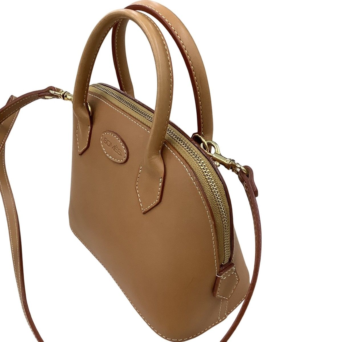 【上質レザー】ソメスサドル　2WAY　ショルダーバッグ　ハンドバッグ　キャメル Somes Saddle ソメスサドル レディース ミニ 2WAYバッグ ショルダー