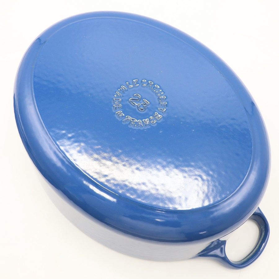 ル・クルーゼ ココット・オーバル 23cm ブルー ホーロー 両手鍋 LE