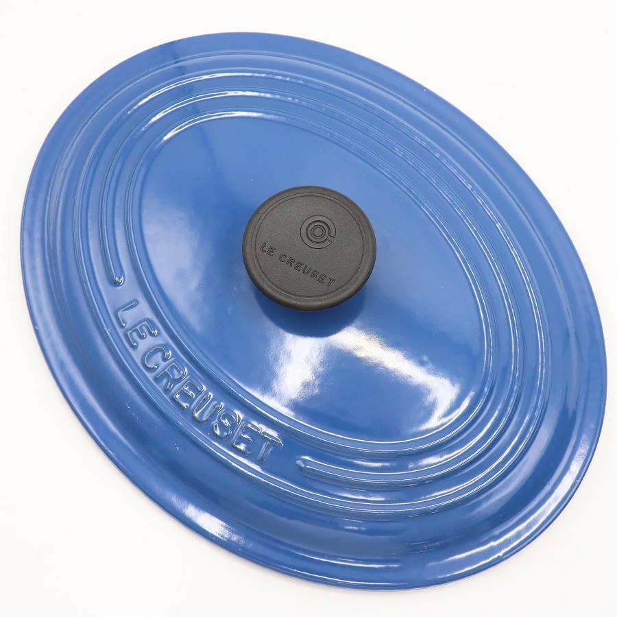ル・クルーゼ ココット・オーバル 23cm ブルー ホーロー 両手鍋 LE