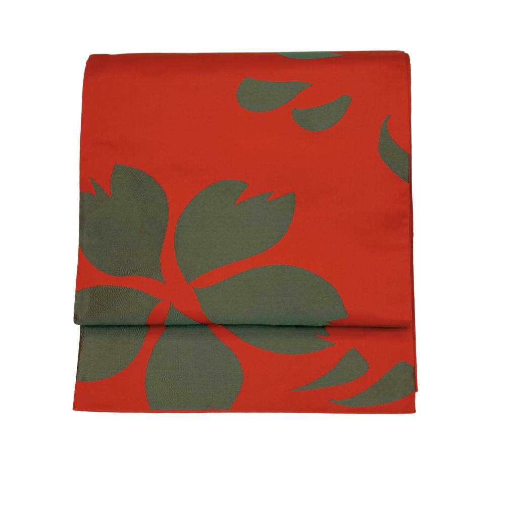 袋帯 正絹 リユース 中古 六通柄 辻村寿三郎 ジュサブロー 桜意匠