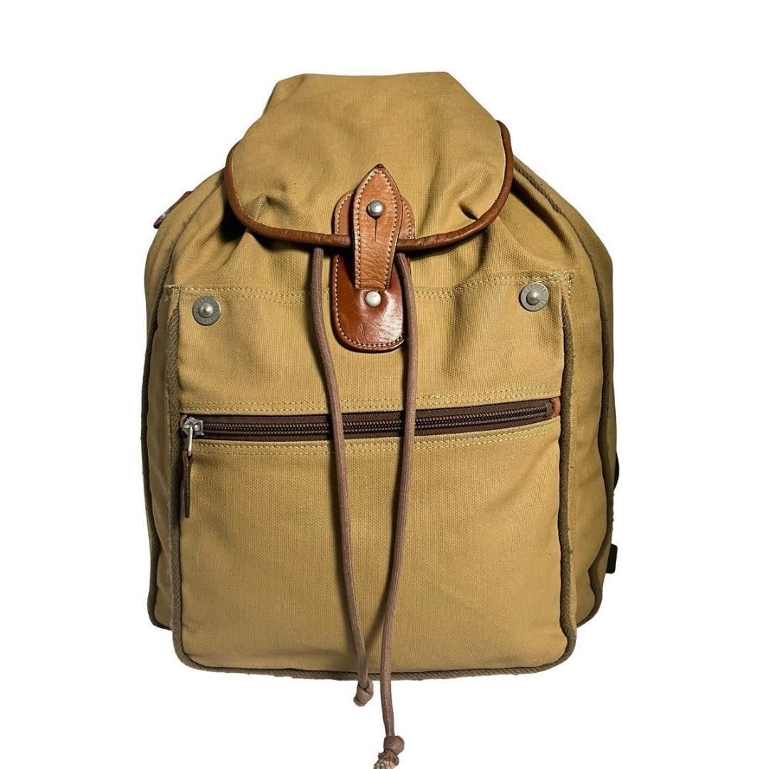 美品 SAZABY バックパック キャンバス レザー ビンテージ サファリ 