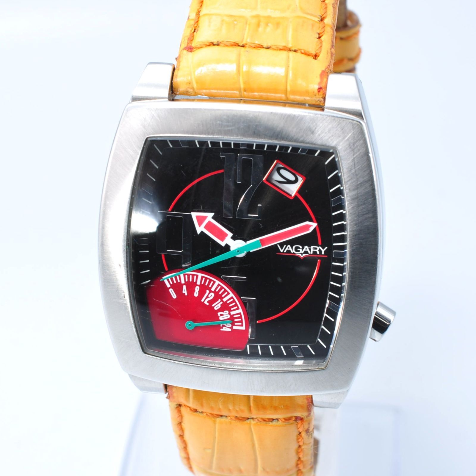 VAGARY ヴァガリー GD00-S055557 Quartz クォーツ Watch 腕時計 飛びアラビア Men's メンズ 新品バッテリー クリーニング済み