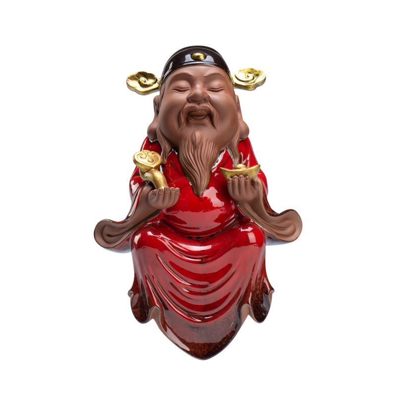 新品未使用】福禄寿三星陶器 中国風インテリア 幸運・長寿・福徳を祈願