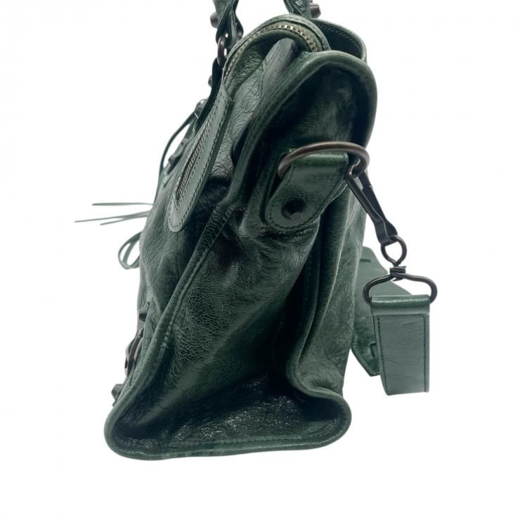 ✨良品✨バレンシアガ ザ・シティ ワンショルダー ハンドバック ダークグリーン BALENCIAGA バレンシアガ ザ ファーストシティ THE CITY 2WAY