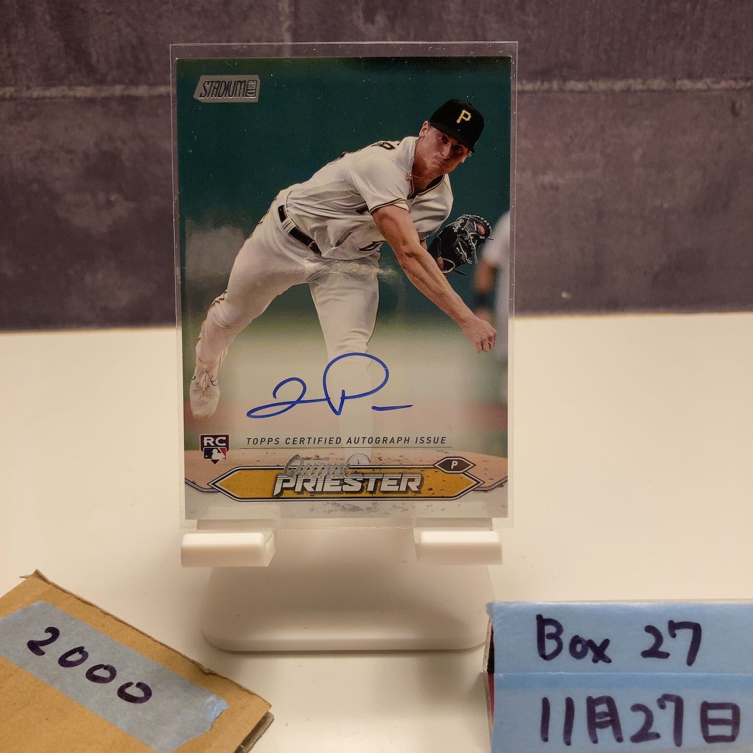 2024 Topps Stadium Club Quinn Priester 直筆サインカード Pittsburgh
