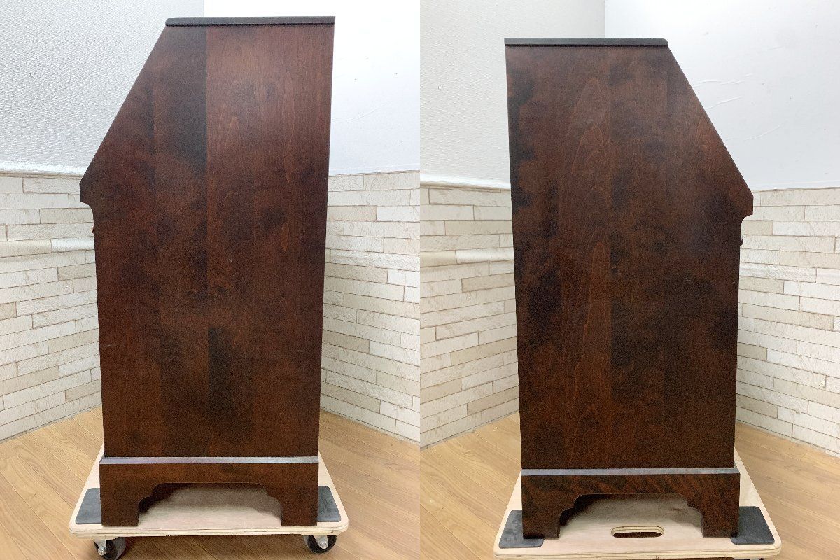 ◇北海道民芸家具 ライティングビューロー デスク 書斎 勉強机 樺材