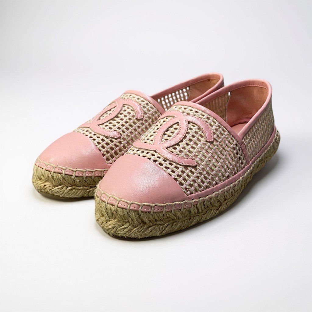 2a23 《美品》 CHANEL シャネル ココマーク エスパドリーユ メッシュ