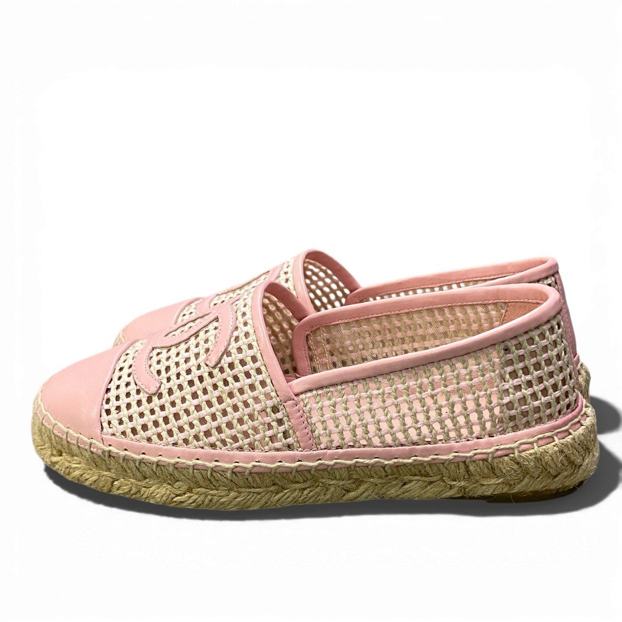 CHANEL シャネル エスパドリーユ メッシュ フラットシューズ シャネル CHANEL フラットシューズ エスパドリーユ メッシュ 24.5