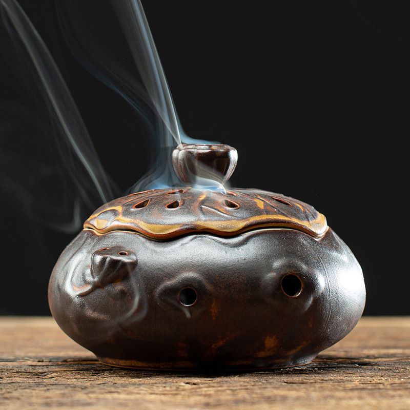 新品未使用】日本式禅意は古陶磁香炉檀香家庭用室内盤香炉沈香室内に仏