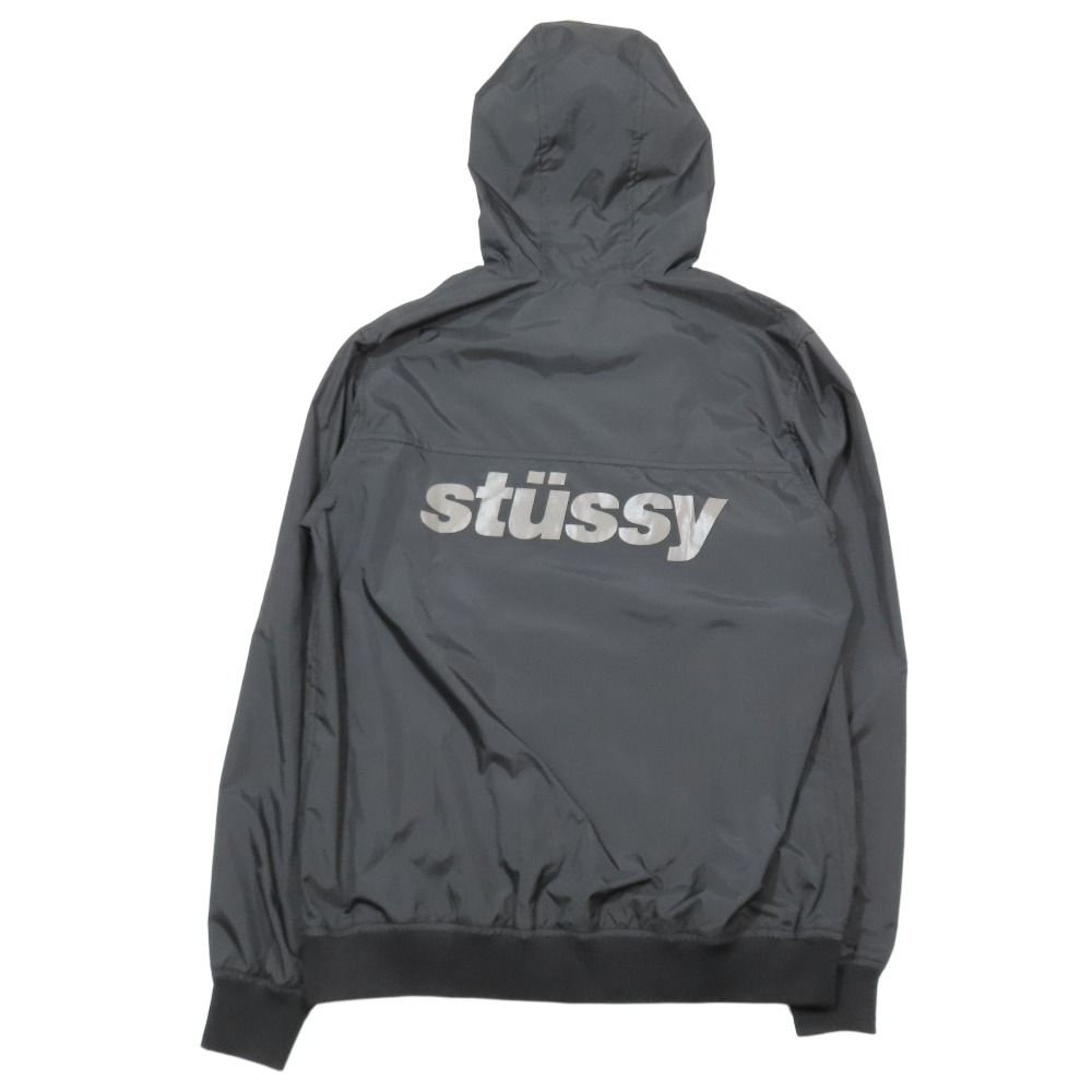 Stussy グレー ナイロンジャケット フード付き Stüssy フード付きナイロンジャケット シェルジャケット ブラック/グレー