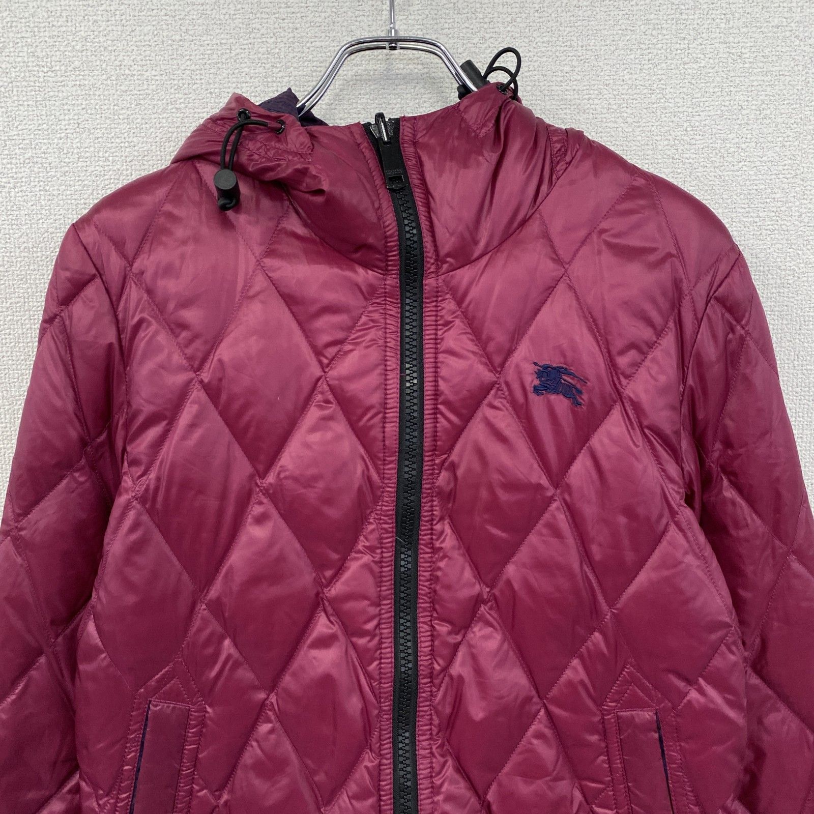 Burberry 赤紫の革ジャケット ギャバジン レイクフィールド トレンチ 