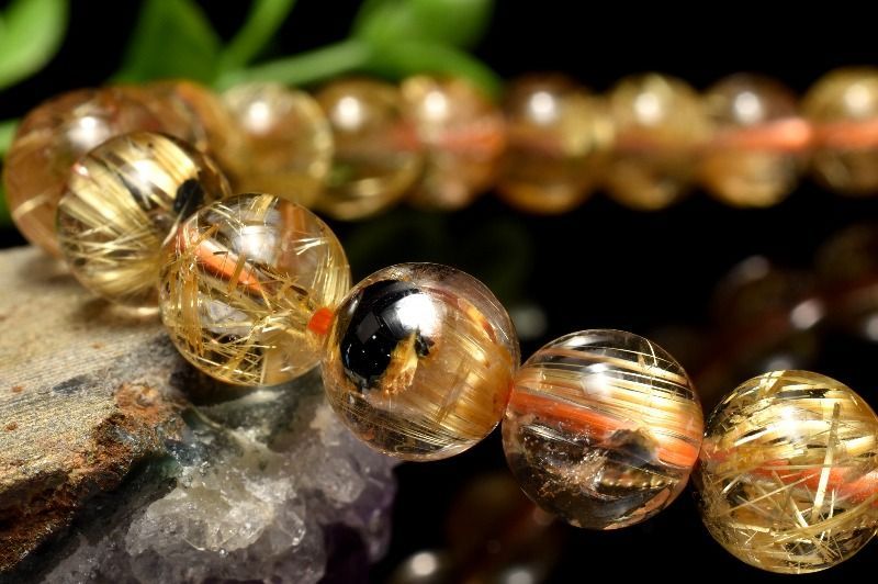 AAA☆黄金の束！ タイチンルチルクォーツ 37x24mm ドロップ ルース