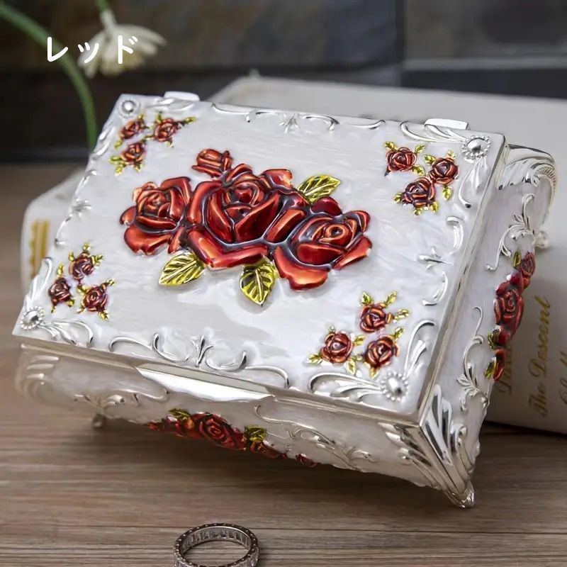 ジュエリーボックス アンティーク ローズ アクセサリー リング