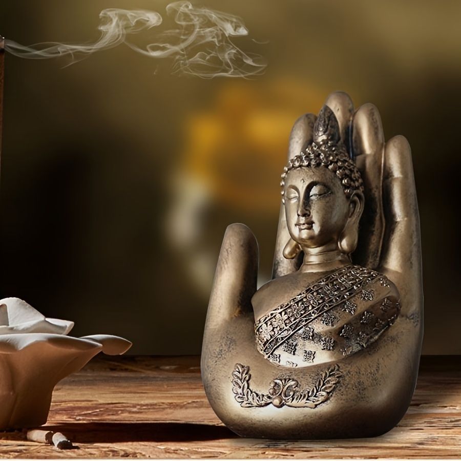 仏陀の手　ハンドフィギュア　アンティーク　金属　右手　箸置き　芸術品 手 像 ハンド オブジェ 仏陀 ブッダ 仏像 彫刻 スピリチュアル 瞑想 禅