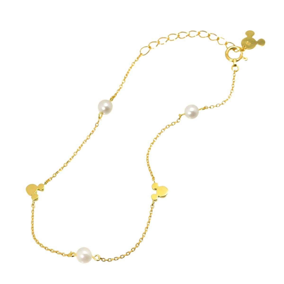 ミキモト MIKIMOTO ペルリータ 淡水パール ブレスレット 19cm K18 YG 