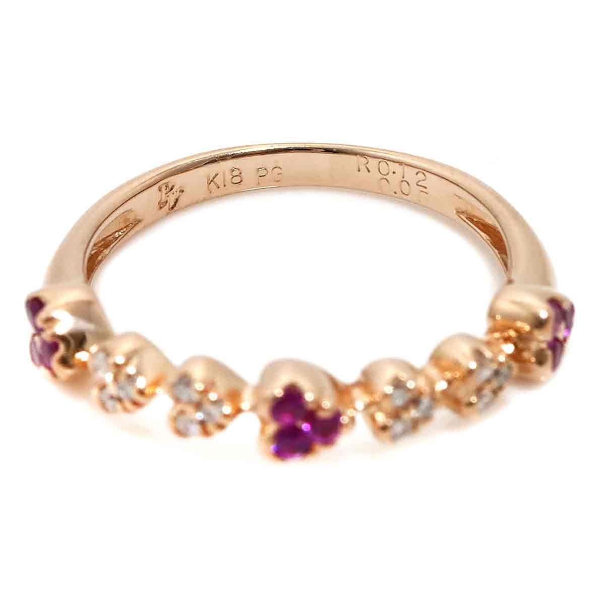 ポンテヴェキオ Ponte Vecchio 7号 リング ルビー 0.12ct ダイヤ 0.05