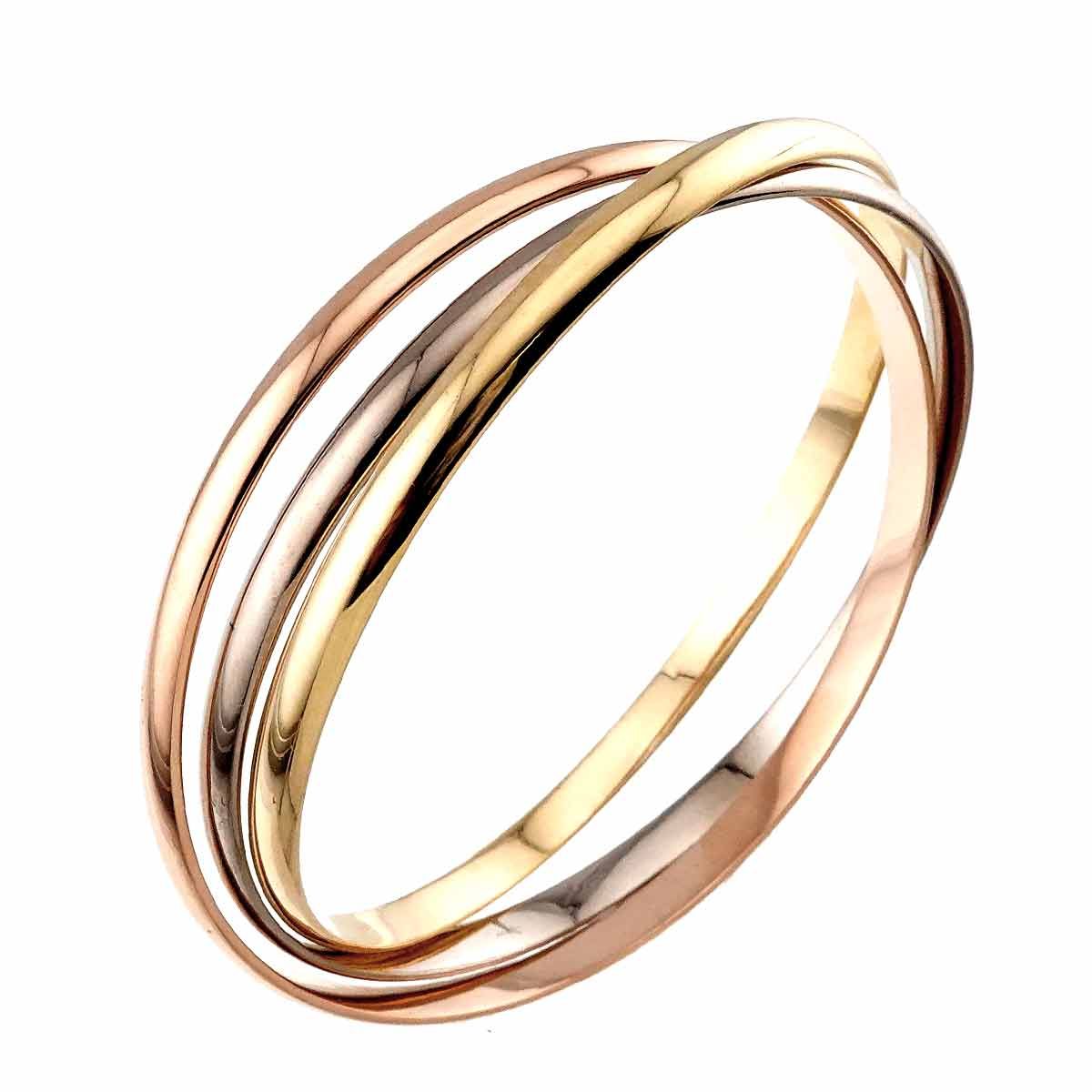 カルティエ Cartier トリニティ ブレスレット 19cm K18 YG WG PG 