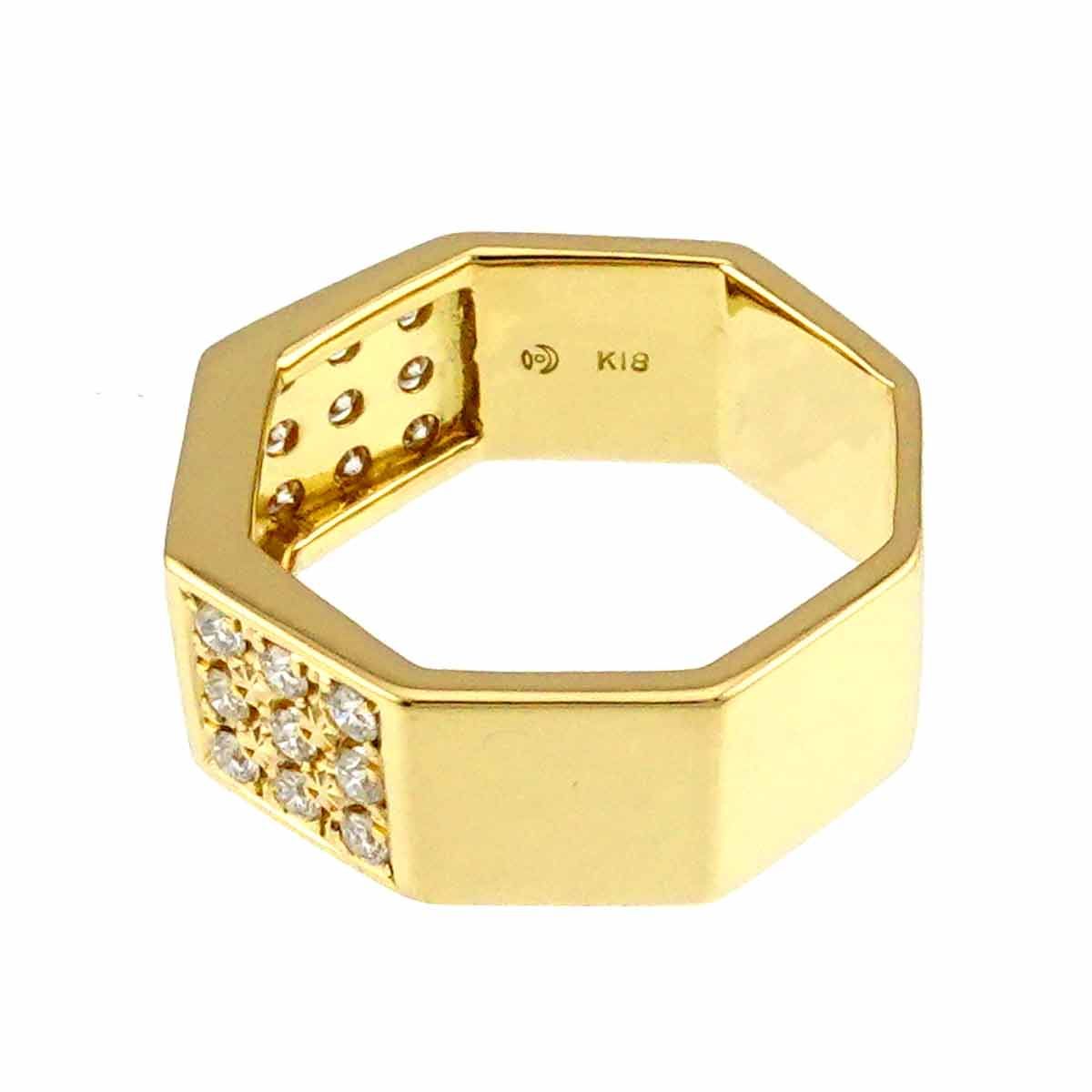 タサキ TASAKI 12号 リング ダイヤ 0.52ct K18 YG イエローゴールド