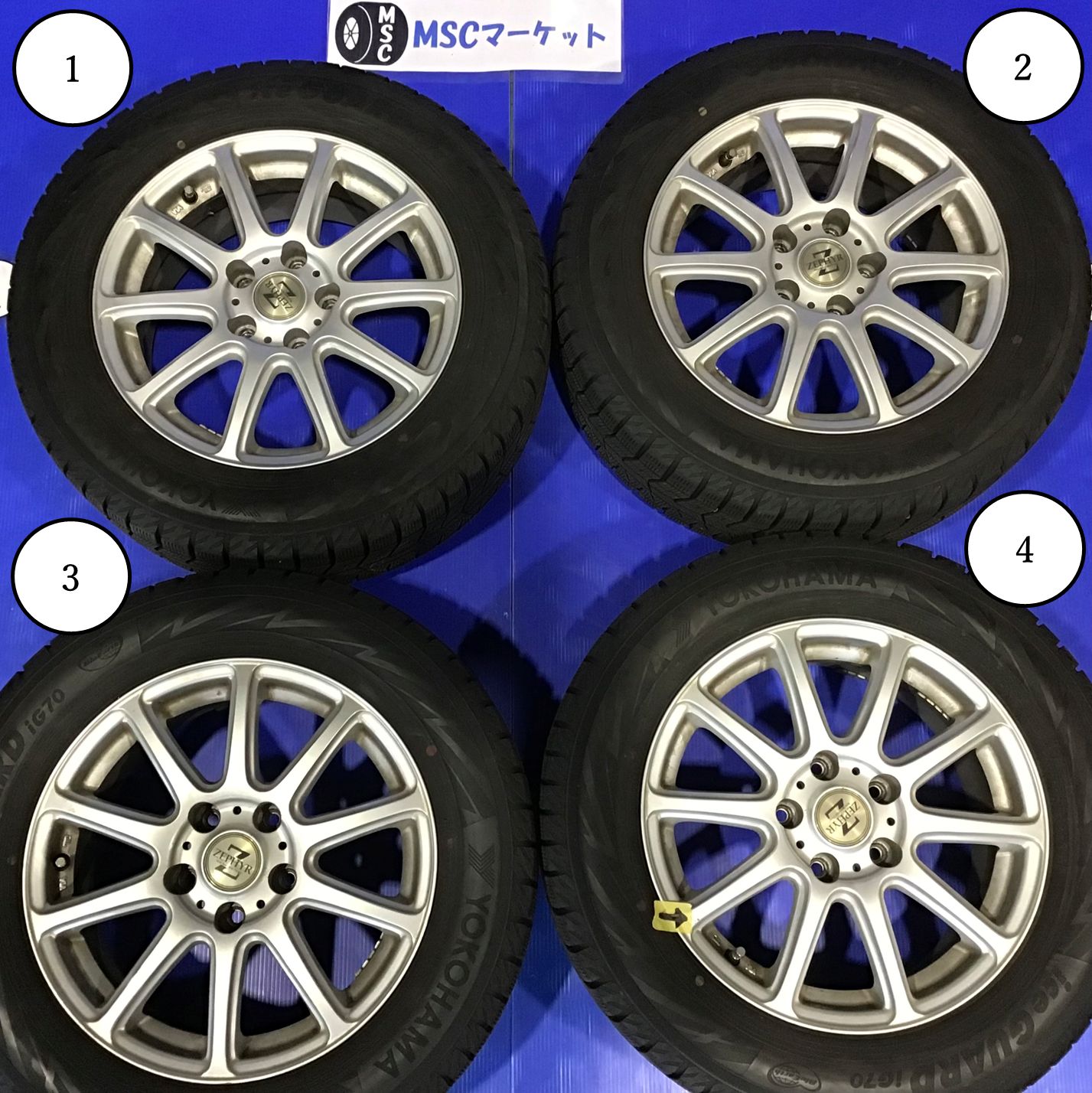 中古】YH iG70 ﾍﾞｽﾄ ｾﾞﾌｧｰ6.5J +38 PCD 114.3 215/60R16 4本 16インチ 