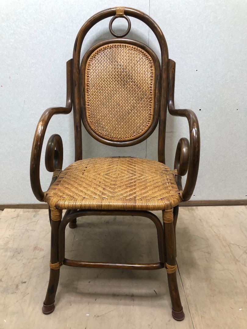 ラタンチェア イス ヴィンテージ ラタン 藤家具 250226-3 - メルカリ