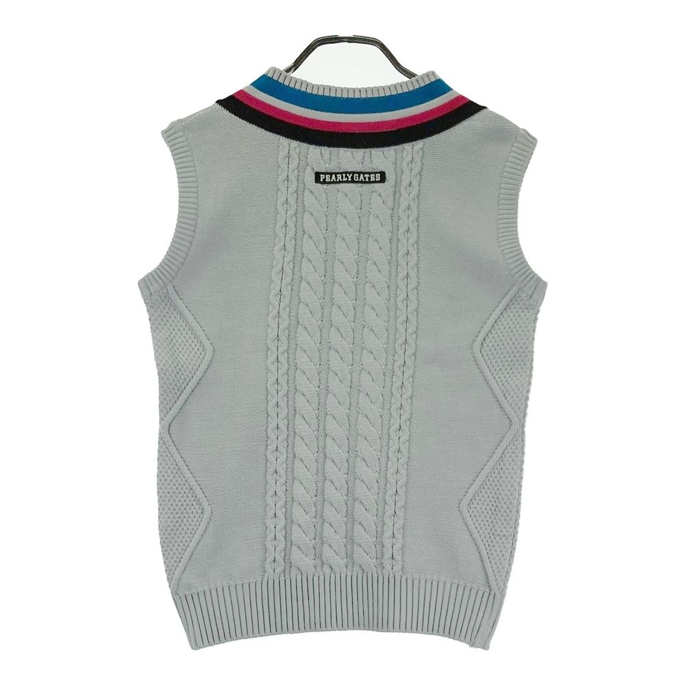 ○★新品未使用　PGG PEARLY GATES　ベスト　5　グレー系 サイズ：1 PEARLY GATES パーリーゲイツ ニットベスト グレー系