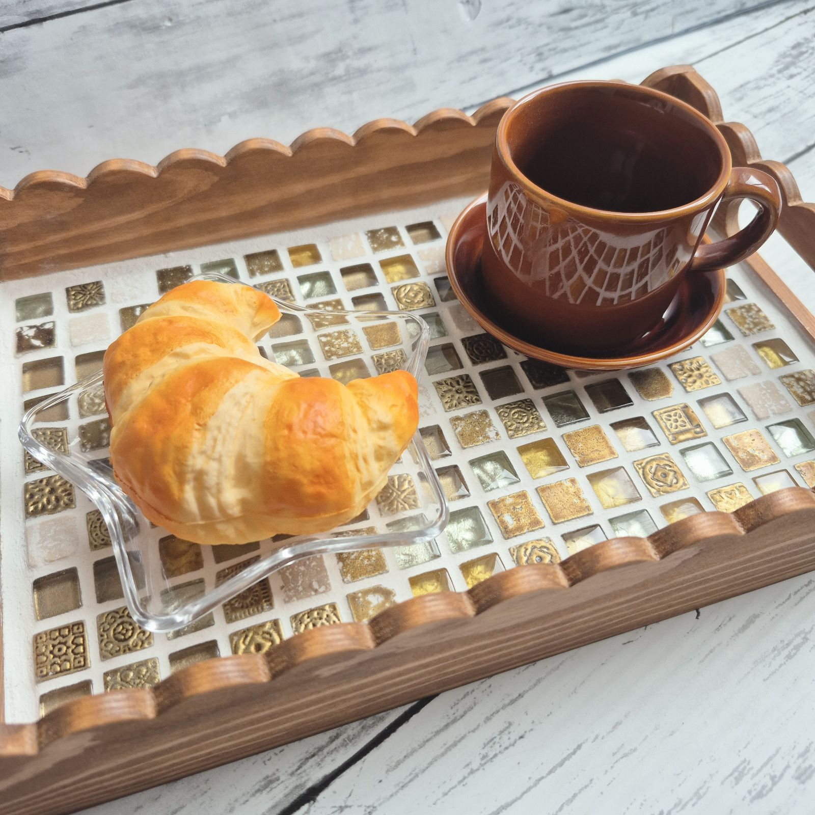 タイルトレー カフェトレー ハンドメイド - メルカリ